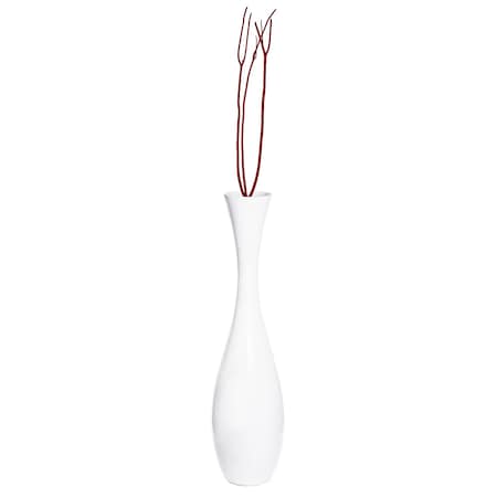 Uniquewise 43 Inch Tall White Modern Fiberglass Narrow Trumpet Floor Vase QI003694L